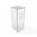 FixtureDisplays® Donation Box,Clear Ghost Acrylic Floor Standing Charity Box with Sign Holder 3488+12065